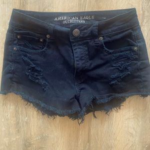 American Eagle - Black High Rise Jean shorts - size 4